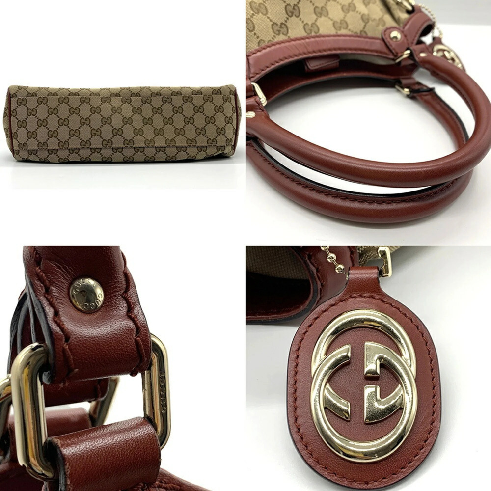 GUCCI Authentic Brown Leather Tote Bag - Picture 4 of 6